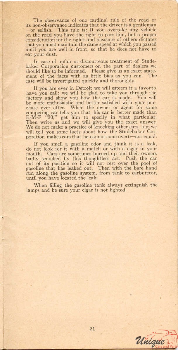 1911 Studebaker E-M-F 30 Operation Manual Page 7